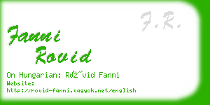 fanni rovid business card